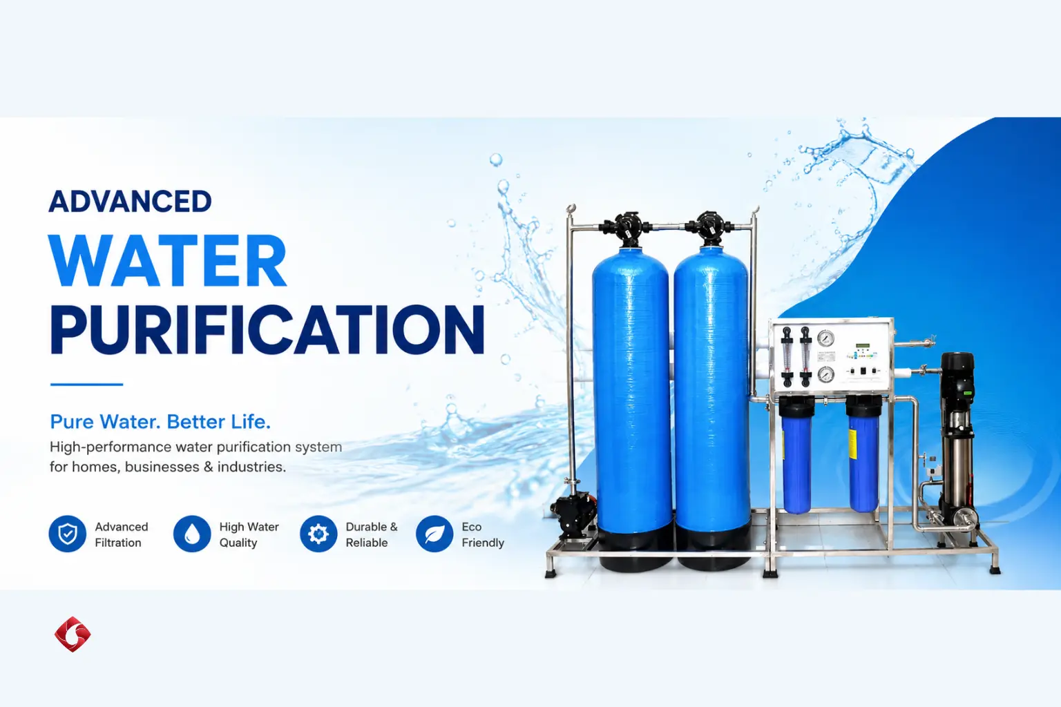 1000 LPH RO Plant Commercial Water Purifier System for Industrial and Business Use with Multi-Stage Filtration, Stainless Steel Frame, High Recovery Membrane and Automated Control Panel
